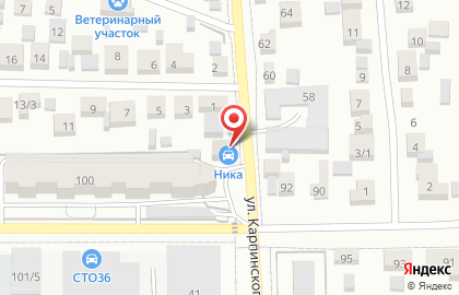 Автомойка Ника в Коминтерновском районе на карте