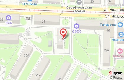 Парикмахерская на улице Чкалова на карте