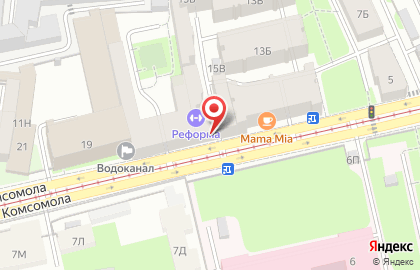 Продуктовый магазин на ул. Комсомола, 15 на карте