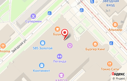 Магазин обуви Respect в ТЦ Континент на метро Звёздная на карте