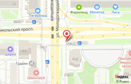 Киоск по продаже печатной продукции Вечерний Челябинск на Комсомольском проспекте, 45а киоск на карте