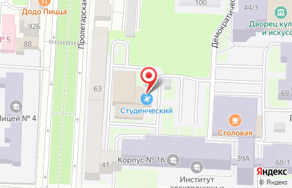 Бассейн Студенческий в Саранске на карте