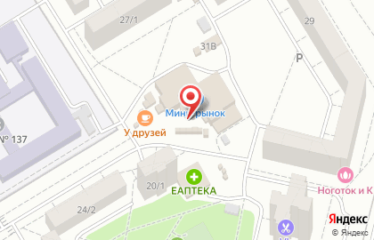 Социальный рынок на проспекте Комарова на карте