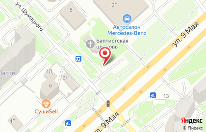 Красноярская баптистская церковь на карте