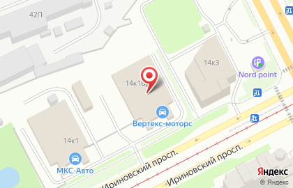 Кузовной центр Автостар на Ириновском проспекте на карте