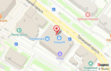 Банкомат Россельхозбанк на Троицком проспекте на карте