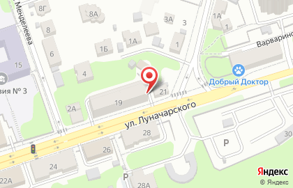 Продуктовый магазин 555 на улице Луначарского на карте