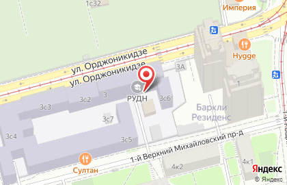 Натяжные потолки в Москве на улице Орджоникидзе на карте