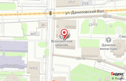 Храм Преподобного Серафима Саровского на улице Даниловский Вал на карте