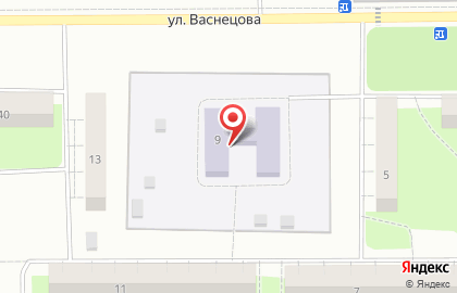 Детский сад №20 на улице Васнецова на карте