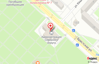 Центр социальной поддержки населения в Дзержинском районе г. Оренбурга на карте