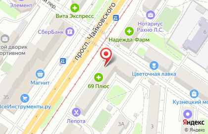 Южный двор на проспекте Чайковского на карте