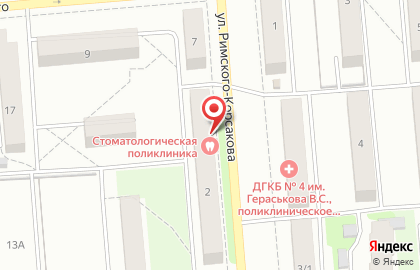 Детская стоматологическая поликлиника на улице Римского-Корсакова на карте