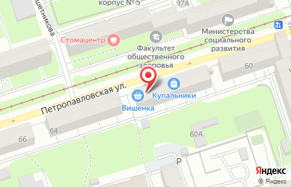 Магазин интимных товаров Love story на Петропавловской улице на карте