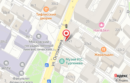 Мясная лавка Мираторг на улице Остоженка на карте