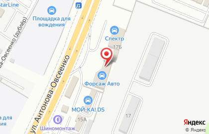 Магазин и автосервис VIRBAСauto на улице Антонова-Овсеенко на карте