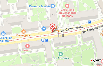 Мклуб на улице Савушкина на карте