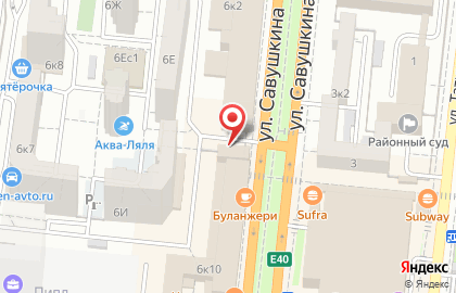 Школа танцев Пантера на улице Савушкина на карте