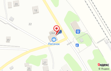 Продовольственный магазин Пятачок на Привокзальной улице на карте