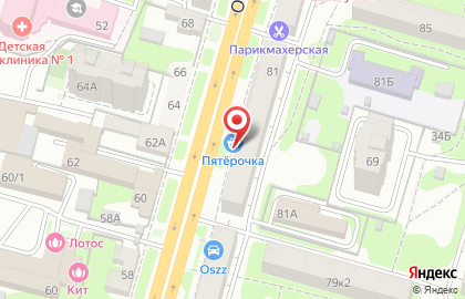 Дискаунтер Пятёрочка на Октябрьской улице на карте