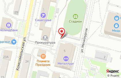Спортивный комплекс Металлург на улице Металлургов на карте