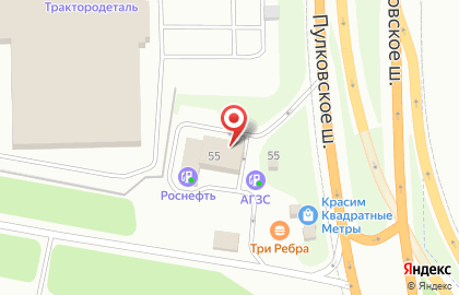 АЗС ПТК-Сервис на Пулковском шоссе на карте