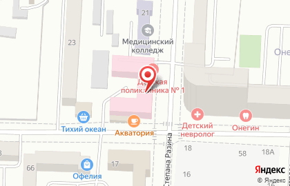 Детская поликлиника №1 на Степана Разина на карте