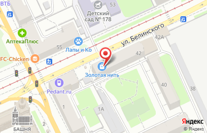 Магазин тканей Золотая Нить в Свердловском районе на карте