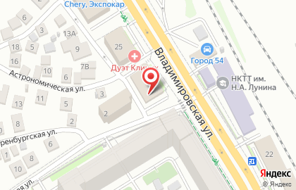Супермаркет Магнит в Новосибирске на карте