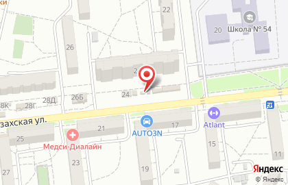 Киоск по продаже овощей Заря на Казахской улице на карте
