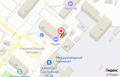 Гостиница Полёт в Сыктывкаре на карте