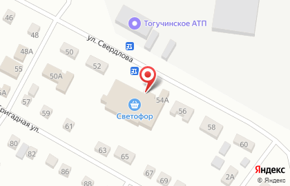 Киоск по продаже хлебобулочных изделий Солнышко в Тогучине на карте