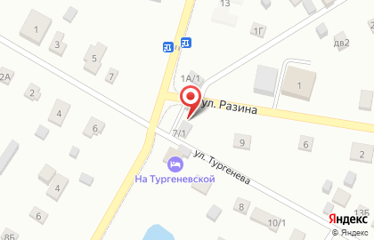 Шиномонтажная мастерская на улице Тургенева на карте