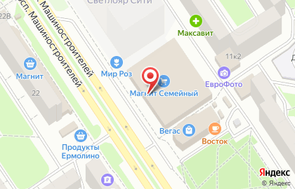 Ювелирный магазин Русское золото на проспекте Машиностроителей на карте
