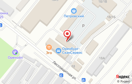 Магазин продуктов на Лесозащитной улице на карте