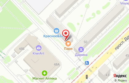 Кафе Пари в Центральном районе на карте