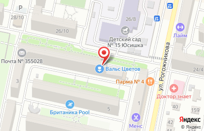 Цветочный салон Вальс Цветов на улице Рогожникова на карте