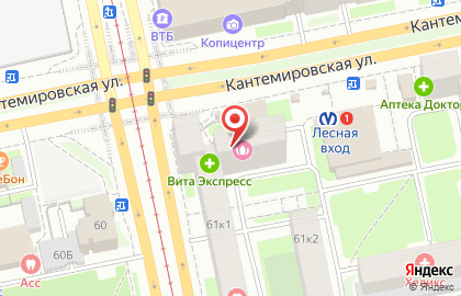 Книжно-канцелярский магазин Буквоед на Лесном проспекте на карте