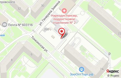 Автостоянка в Нижнем Новгороде на карте