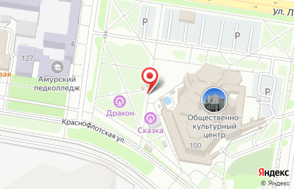 Киоск по продаже мороженого и молочных коктейлей в Благовещенске на карте