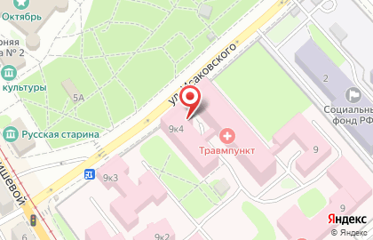 Клиническая больница скорой медицинской помощи в Смоленске на карте