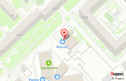 Супермаркет Магнит на улице Василия Иванова, 14б на карте