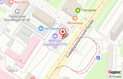Московский научно-практический центр наркологии на Симферопольском бульваре на карте
