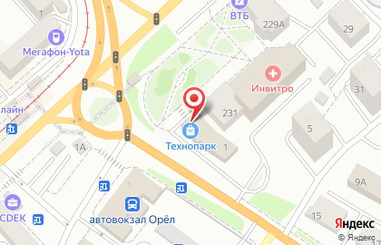Магазин электроники и бытовой техники Технопарк в Заводском районе на карте