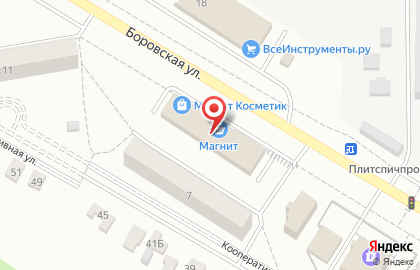 Супермаркет Магнит на Боровской улице на карте