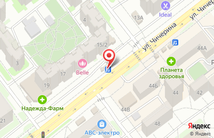 Супермаркет Огонек на улице Чичерина на карте
