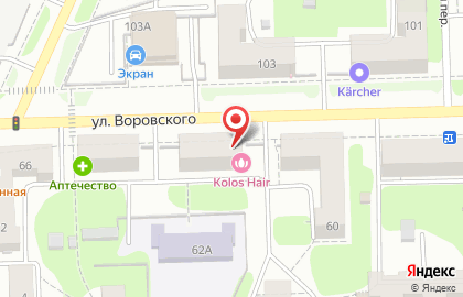 Студия цветов Клевер на улице Воровского на карте