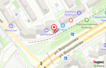 Лайт на улице Ворошилова на карте
