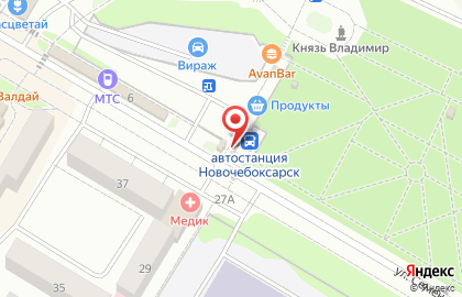Продуктовый магазин в Новочебоксарске на карте
