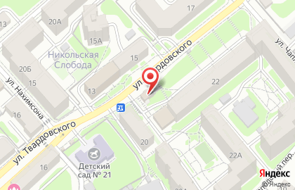 Наш магазин на улице Твардовского на карте